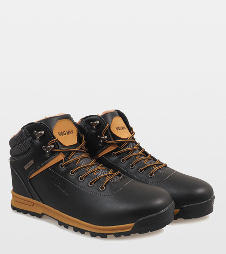 Černé zateplené sněhové boty M17097-2