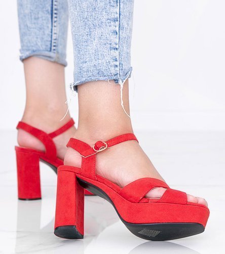 Červené sandály Kimmie na jehlovém podpatku